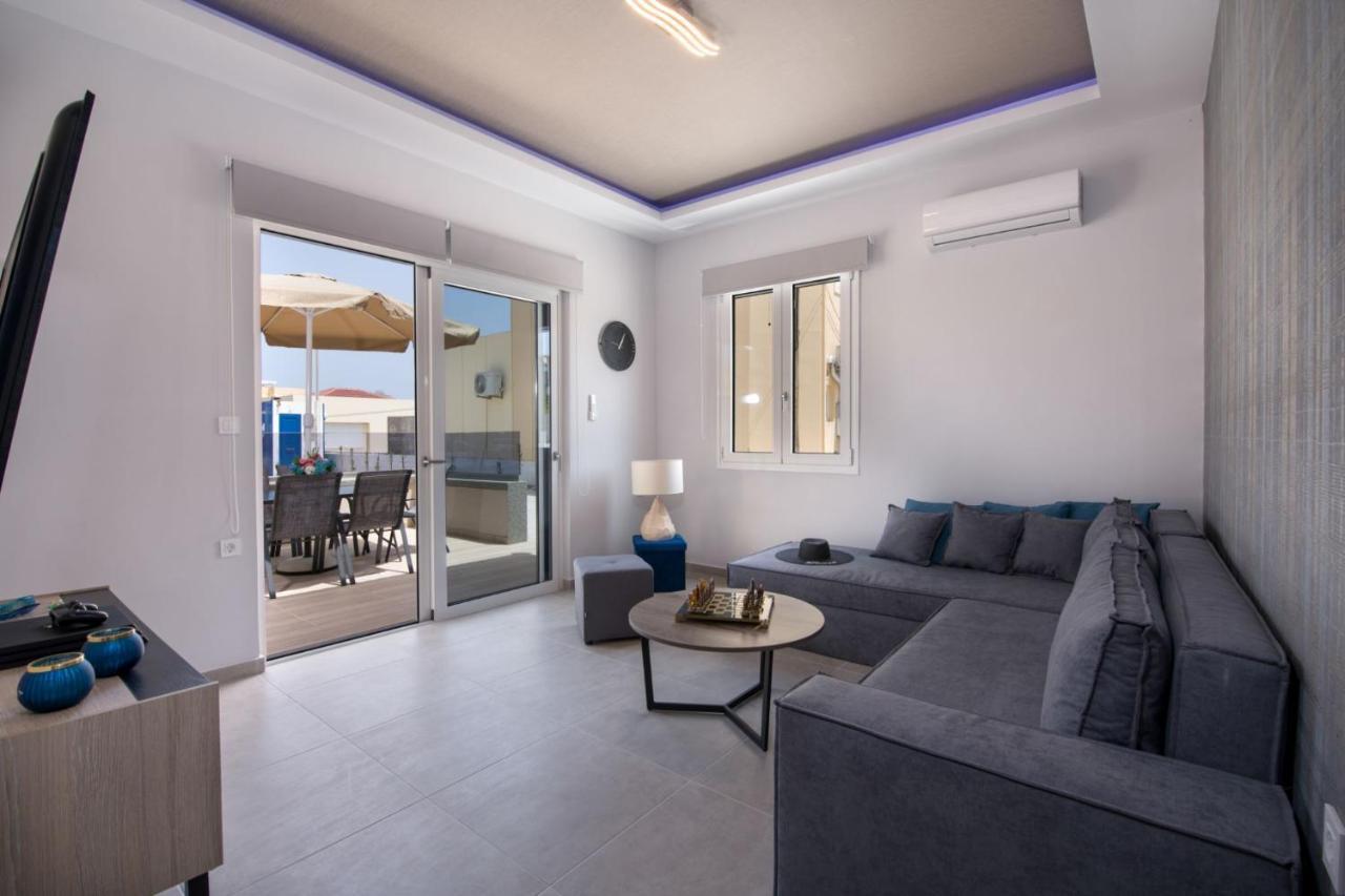 Luxury Villa Eva-Mari With Jacuzzi, 50M From The Beach Stalos Exterior foto