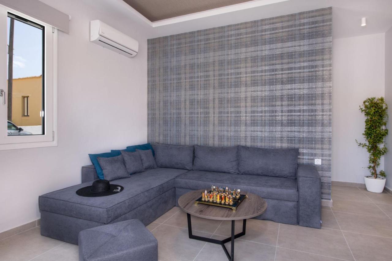 Luxury Villa Eva-Mari With Jacuzzi, 50M From The Beach Stalos Exterior foto