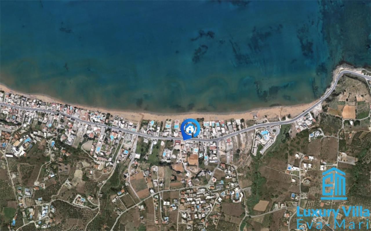 Luxury Villa Eva-Mari With Jacuzzi, 50M From The Beach Stalos Exterior foto