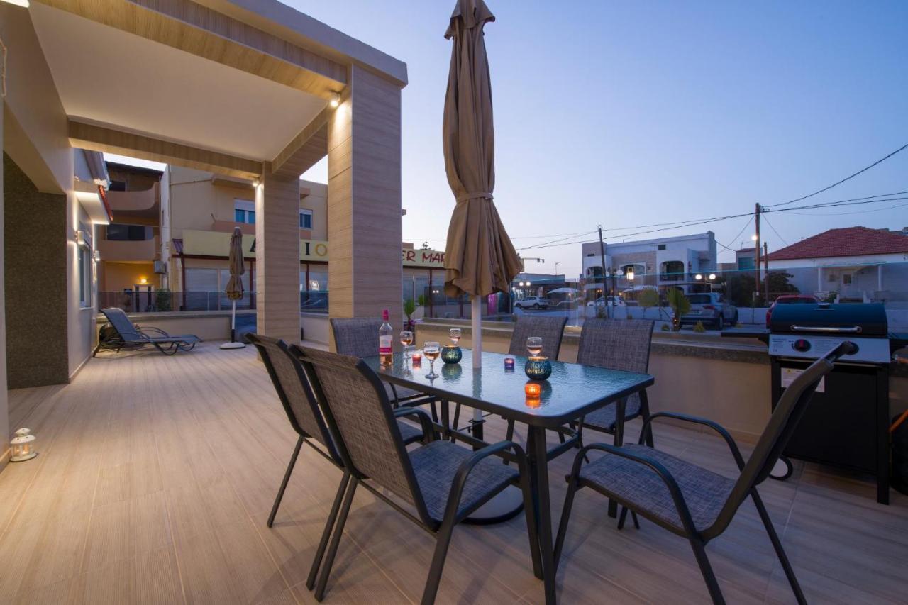 Luxury Villa Eva-Mari With Jacuzzi, 50M From The Beach Stalos Exterior foto