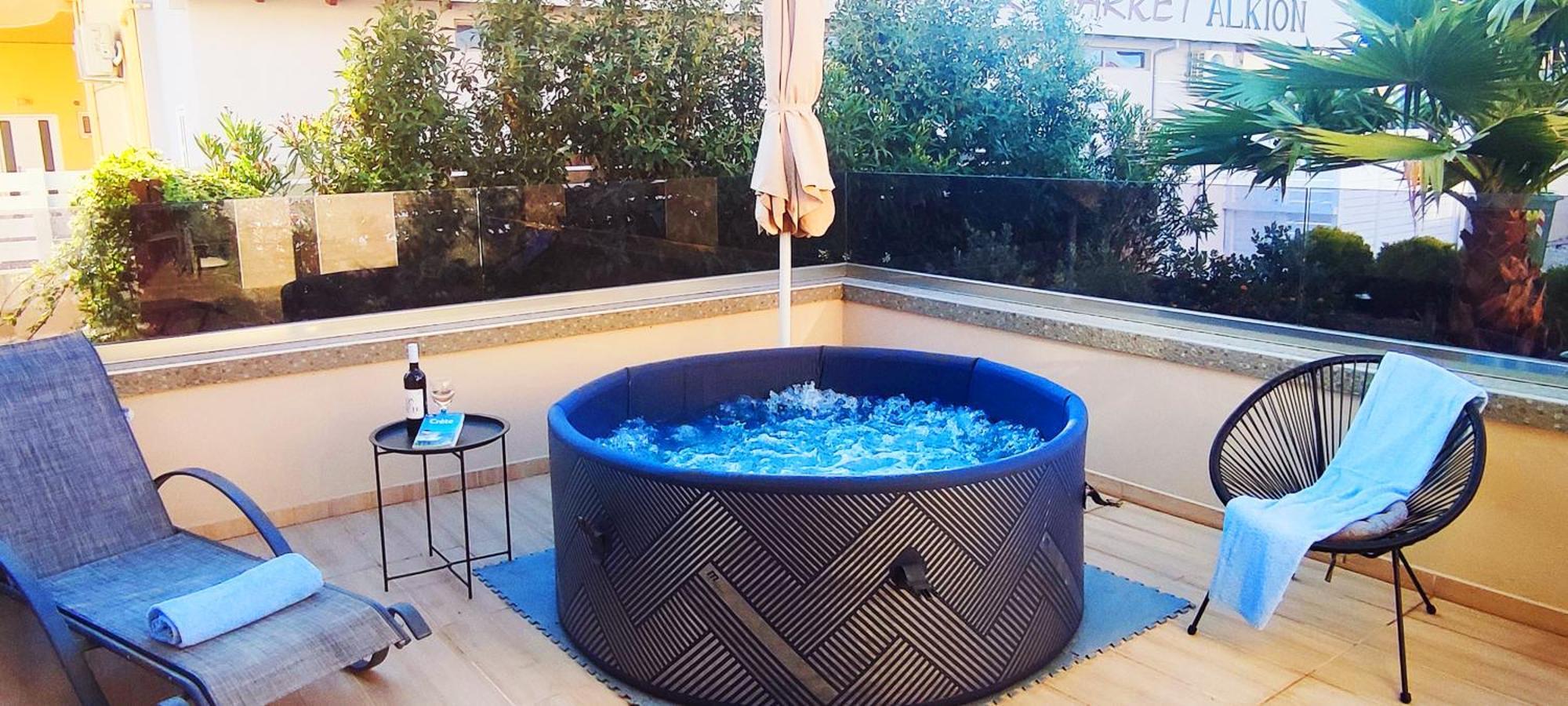 Luxury Villa Eva-Mari With Jacuzzi, 50M From The Beach Stalos Exterior foto